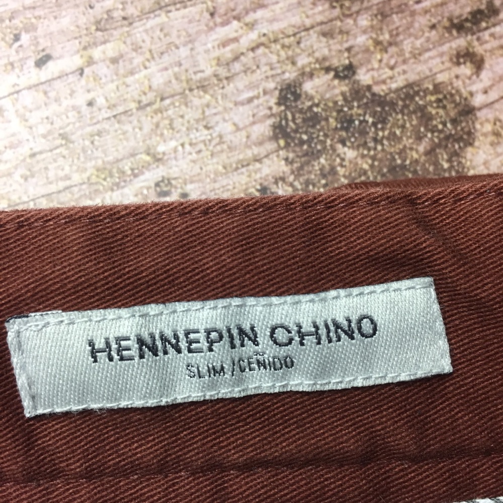NWT Slim Fit Hennepin Chino Pant 33 x 30 Red Brown - Picture 10 of 11